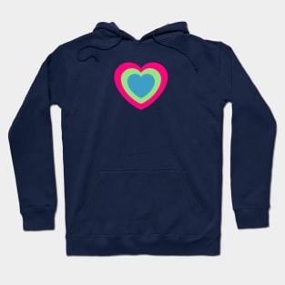 Polysexual Flag Colors as Heart Hoodie